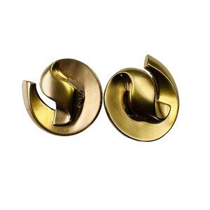 Vintage Avon Gold-Tone Abstract Clip-On Earrings For Women